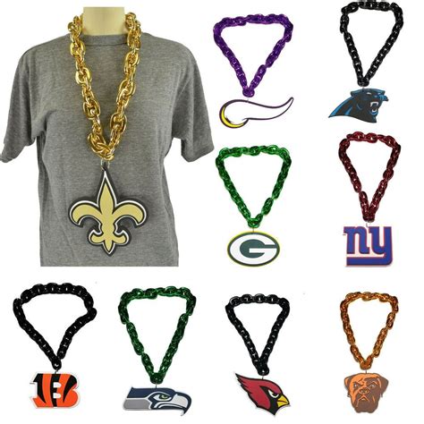 New NFL PICK YOUR TEAM Fan Chain Necklace Foam Magnet - 2 in 1 | eBay ...