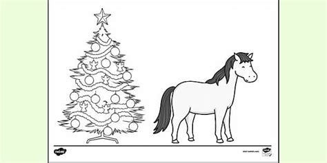 Christmas Horse Colouring Sheet | Colouring Sheets - Twinkl