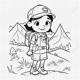 Hiker Drawing Pages Hikers Colouring Coloring Getdrawings Template  sketch template