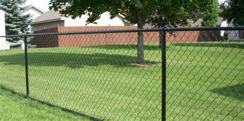 Residential Black Vinyl Chain Link Installation - Fence OKC - Oklahoma City Fence Contractor