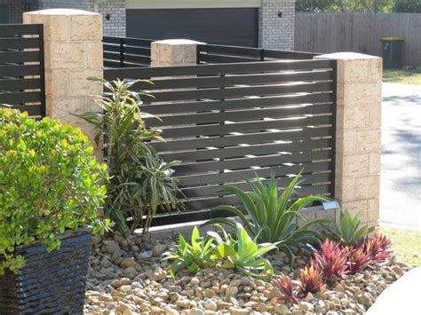 Black Horizontal Slat Fence Panels - Brisbane Gates