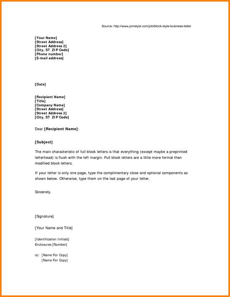 Block Style Business Letter Full Application Format Manufacturing - 7 how to write a letter ...