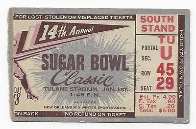 1948 Sugar Bowl football ticket Alabama Crimson Tide Texas Longhorns Bobby Layne | eBay