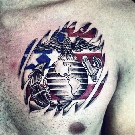 90 Marine Tattoos For Men - Semper Fi Ink Design Ideas | Marine corps tattoos, Marine tattoo ...