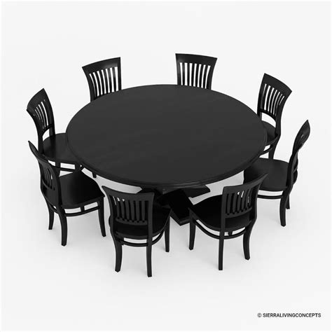 Sierra Nevada 4, 6, 8, 10 Seater Solid Wood Round Dining Table Set.