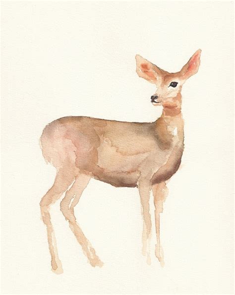 DEER Original watercolor painting 10X8inch