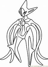 Deoxys Pokemon Coloring Page For Kids  Free Printable sketch template