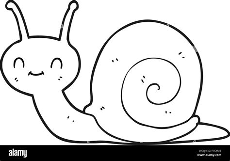 freehand drawn black and white cartoon cute snail Stock Vector Image ...