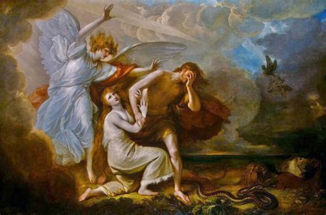 Benjamin West,1791, Expulsion of Adam and Eve from Paradise | Adam and eve, Posters art prints ...