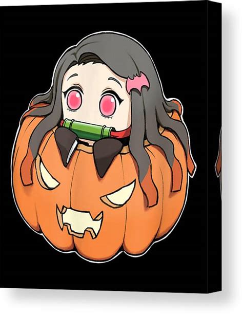 Cute Kawaii Halloween Anime Pumpkin Girl Demon Canvas Print / Canvas ...