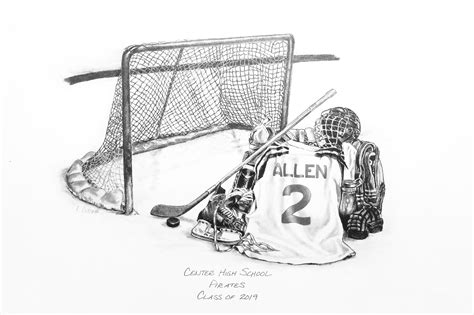 Hockey with Name and Number in Pencil