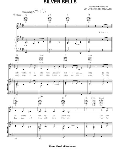 Silver Bells Sheet Music Christmas Song - ♪ SHEETMUSIC-FREE.COM