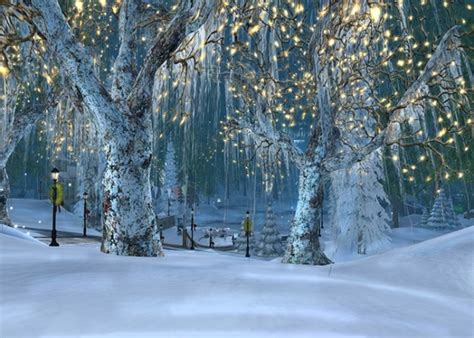 Snow Covered Winter Scene Backdrop Christmas Stage Photography Background