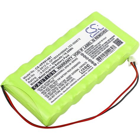 Replacement Visonic Alarm System Battery (9.6V, 2000mAh, NiMH ...