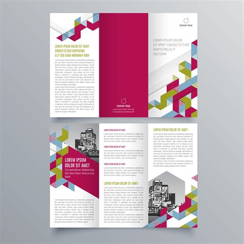 Tri-fold brochure template Minimalistic geometric design for corporate and business. Creative ...