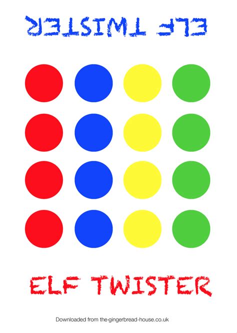 Twister Game Spinner Template