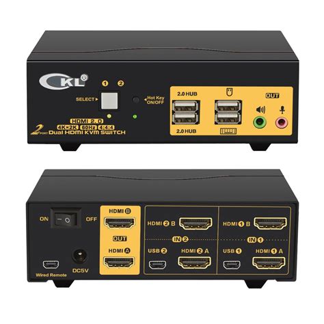 2 Port Dual Monitor KVM Switch HDMI 4K 60Hz CKL-922HUA-2 – CKL KVM Switches