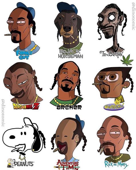 Snoop Dogg drawn in 9 different styles! by @dinotomic⠀ 🔥Follow us @usemuzli for more...🔥⠀ Tag a ...