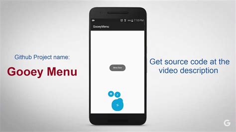 Android Library - Gooey Menu Demo - YouTube