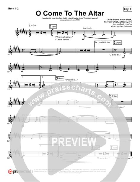 O Come To The Altar (Acoustic) French Horn Sheet Music PDF (Elevation Worship) - PraiseCharts