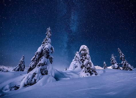 1080P free download | Earth, Winter, Nature, Night, Norway, Snow, Starry Sky, Stars, HD ...