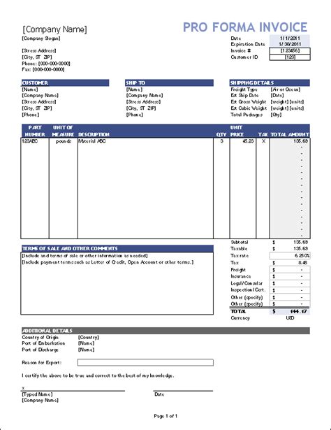 14+ Proforma Invoice Template – Sample Word & Excel Templates