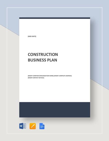 Construction Business Plan Sample | Master of Template Document