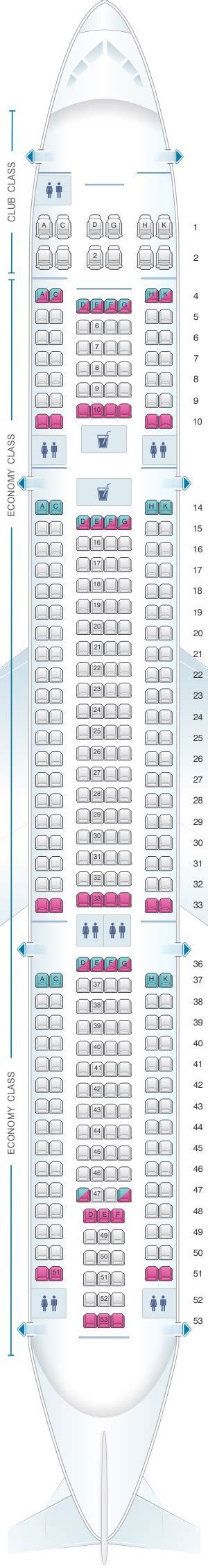 Seat Map Air Transat Airbus A330 300 346pax | SeatMaestro