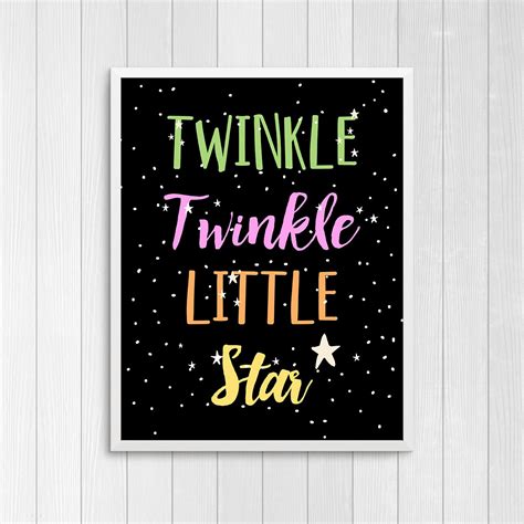 Printable Art Twinkle Twinkle Little Star Wall Art Nursery