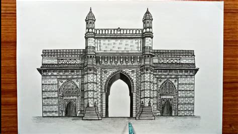 How to draw gateway of India easy and step by step | gateway of India ...