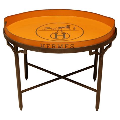 Hermes logo tray-table | Tole tray, Metal furniture, Wrought