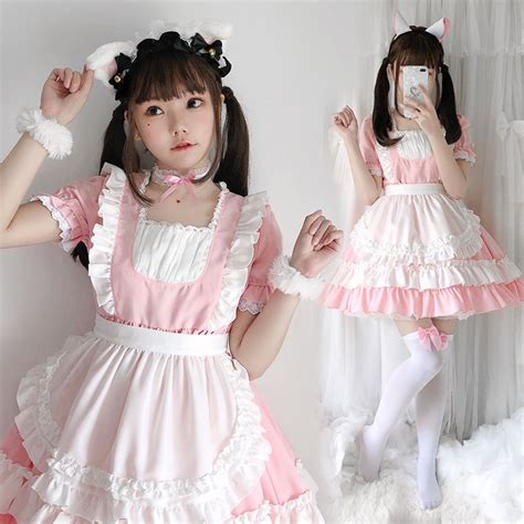 New cute maid outfit lolitacosplay anime cosplay in 2021 | Cute maid outfit, Pink maid dress ...