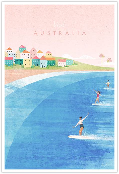 Australia Travel Poster - Surf Australia | TRAVEL POSTER Co.