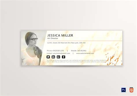 Art Director Email Signature Design Template in PSD, HTML