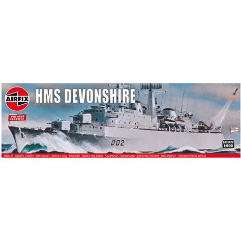 Airfix HMS Devonshire Military Warship Vintage Classics Model Kit Scale ...