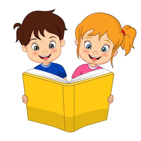 Clipart Boy And Girl Reading