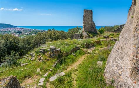 Ruins of the Ancient City of Velia with the Sea in the Background, Near ...