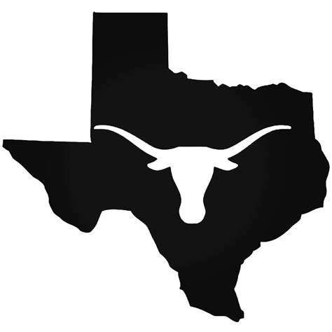 Texas State Longhorn Vinyl Decal Sticker | Texas longhorn tattoo, Texas ...