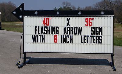 NEW FLASHING PORTABLE OUTDOOR LIGHTED BUSINESS SIGN W/ 8" LETTERS 40" X ...