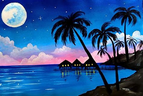 Night on the Seascape Painting