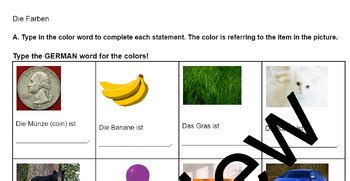 Beginning German - Colors Practice by Vanderpool World Language and ...