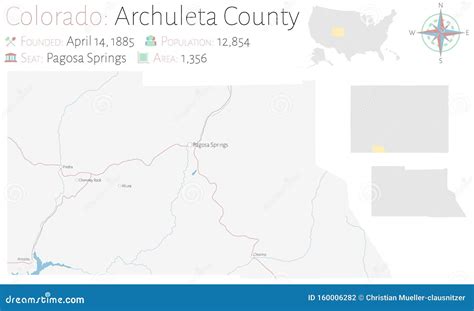 Map of Archuleta County in Colorado Stock Vector - Illustration of city, archuleta: 160006282