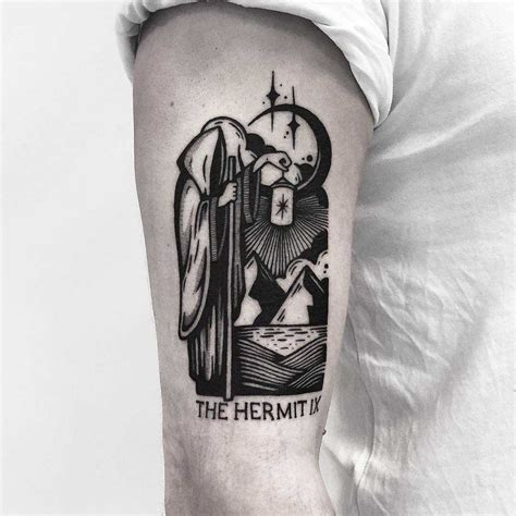 The Hermit tarot card tattoo by Pulled Poltergeist - Tattoogrid.net