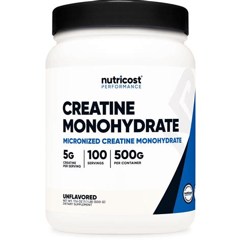 Nutricost Creatine Monohydrate Powder 500 Grams (Unflavored) Supplement ...