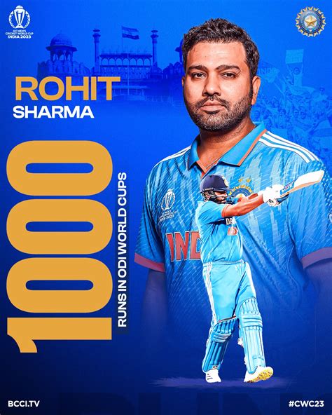 Rohit Sharma 1000 runs in ODI World Cup & counting : r/IndiaCricket