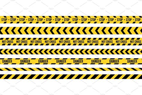 Police stripe tapes, danger border. | Illustrations ~ Creative Market