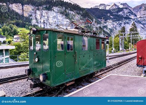 Old Locomotive at Lauterbrunnen Railway Station in Switzerland Stock Photo - Image of ...