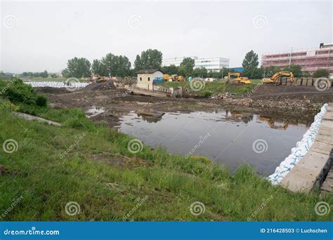 River Dam Repair Construction Works Stock Image - Image of architecture, drainage: 216428503