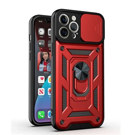 iPhone 12 Pro Max Case, Dteck [Military-Grade] [360 Ring Kickstand & Slide Camera Protector ...