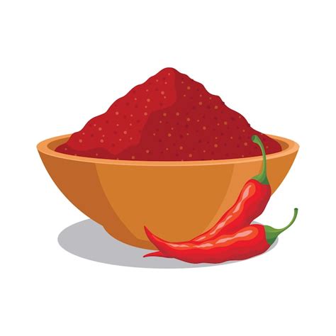 Premium Vector | Chili powder in the bowl with red chili pepper ...